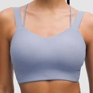 Lululemon Like a Cloud Ribbed Longline D/DD Bra, Blue Willow, 12